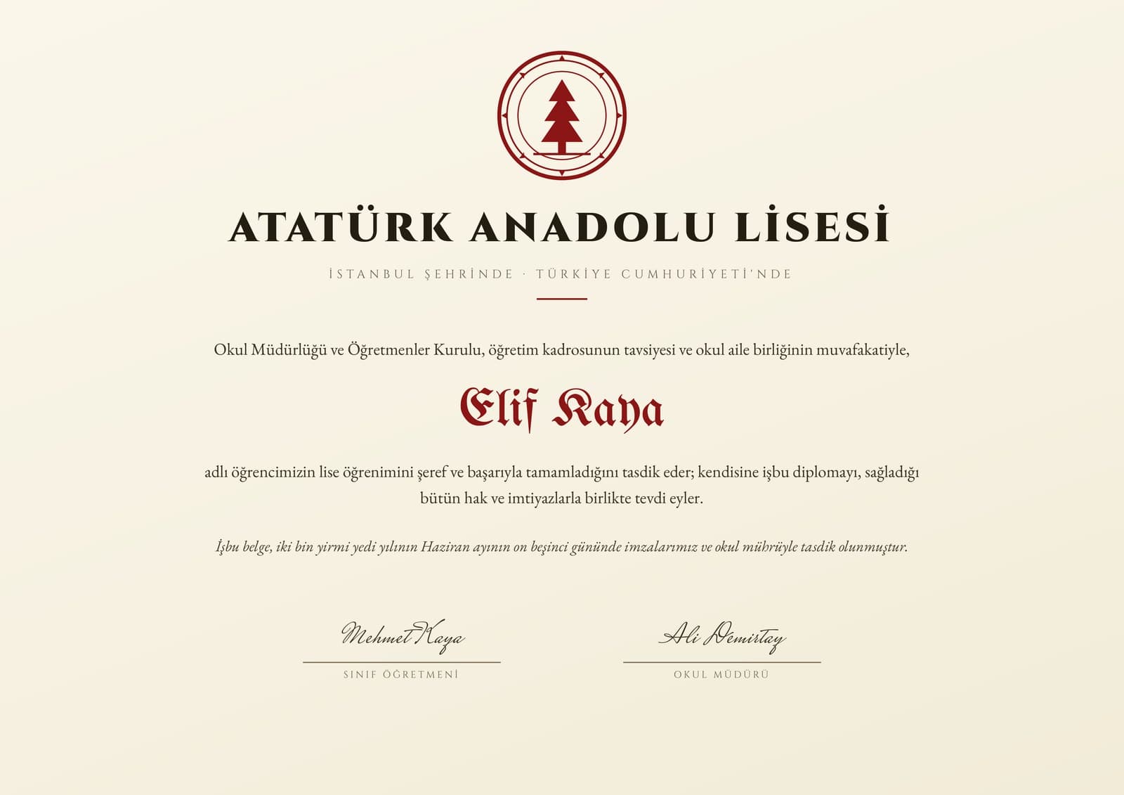 TET044 Sade Stanford mezuniyet sertifikası